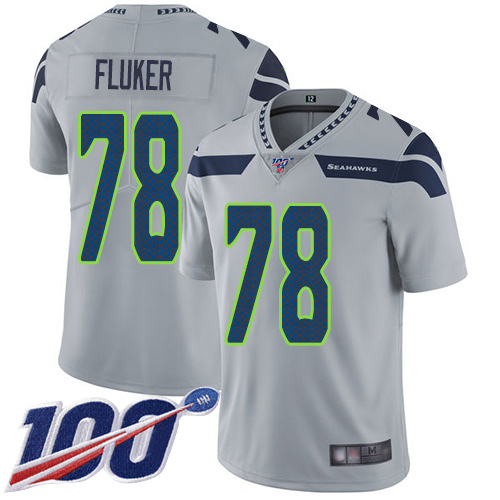 Seattle Seahawks Limited Grey Men D.J. Fluker Alternate Jersey NFL Football #78 100th Season Vapor Untouchable